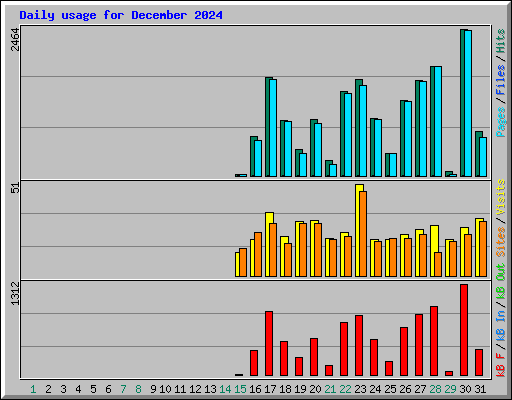 Daily usage for December 2024